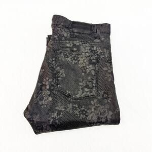 Paula Cahen D'Anvers Jeans Chupin Alto Leather Patterned Denim Size 32